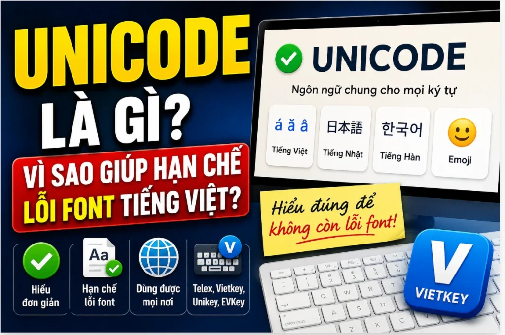 Unicode là gì? Vì sao Unicode giúp hạn chế lỗi font tiếng Việt? 1 unicode la gi