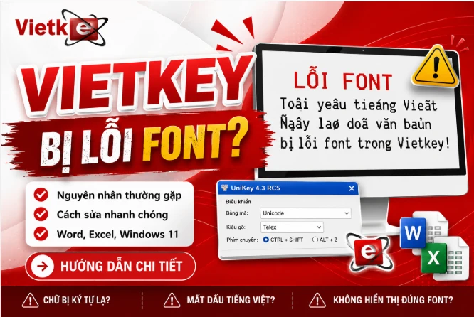 vietkey bị lỗi font